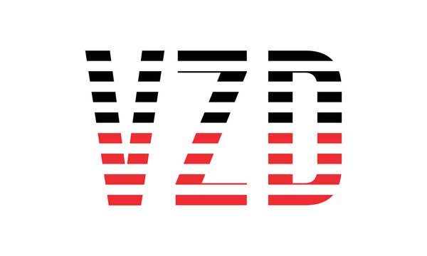 VZD three initial letter iconic line negative space minimal logo design vector template. monogram, abstract, wordmark, business, typography, minimalist, brand, company, flat, modern, unique, simple