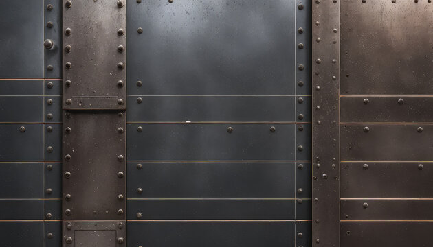 metal wall with plate or metal wall with texture or old metal with rivets or old metal gate or old metal or metal grid pattern or metal grid background or iron plate connection or rusty plate