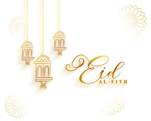 elegant eid al fitr festive background with hanging lamp - 749123158