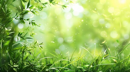 art abstract spring background or summer background with fresh grass.