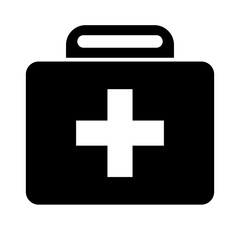 First aid kit silhouette icon. Vector.