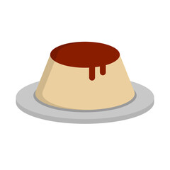 Pudding on plate icon. Vector.