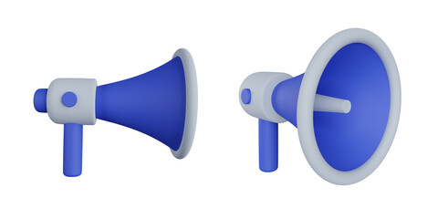 3d megaphone, 3d render icon illustration, transparent background, ecommerce