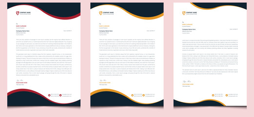 Unique clean elegant simple minimalist company personal modern creative professional abstract business style letterhead template design.