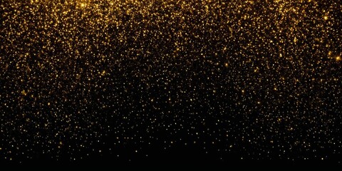 Fototapeta na wymiar Shiny gloss gold texture background material with copy space galactic star dust in black space