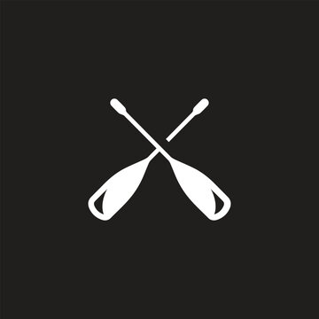 recommend clip art: Crossed oars isolated on a white background. Square shaped canoe paddles in flat style, vector illustration.