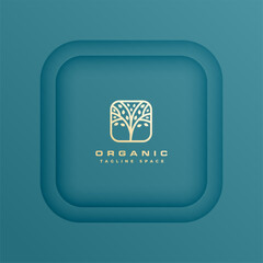 modern organic tree logo icon template