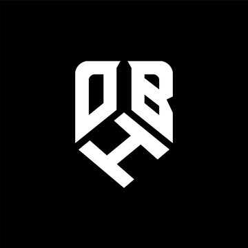 OHB letter logo design on black background. OHB creative initials letter logo concept. OHB letter design.
