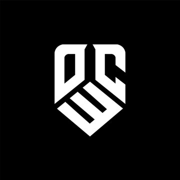 OWC letter logo design on black background. OWC creative initials letter logo concept. OWC letter design.
