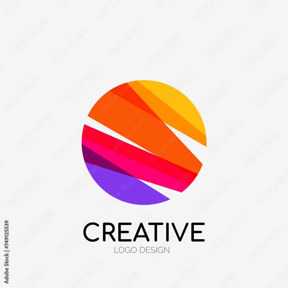Poster Modern abstract logo design. Geometric vector art. Clean overlapping lines and abstract shapes. Perfect for modern brand