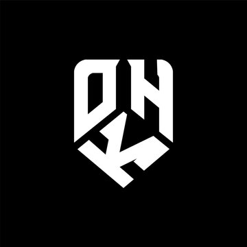 OKH letter logo design on black background. OKH creative initials letter logo concept. OKH letter design.
