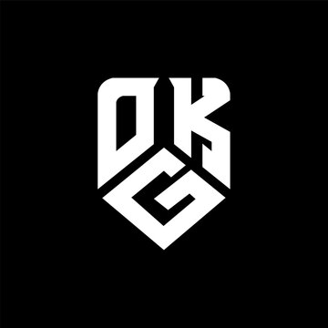 OGK letter logo design on black background. OGK creative initials letter logo concept. OGK letter design.
