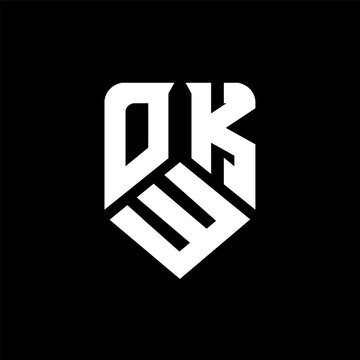 OWK letter logo design on black background. OWK creative initials letter logo concept. OWK letter design.
