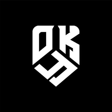 OYK letter logo design on black background. OYK creative initials letter logo concept. OYK letter design.
