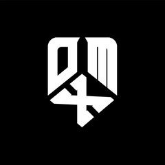 OXM letter logo design on black background. OXM creative initials letter logo concept. OXM letter design.
