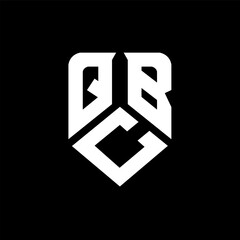 QCB letter logo design on black background. QCB creative initials letter logo concept. QCB letter design.
