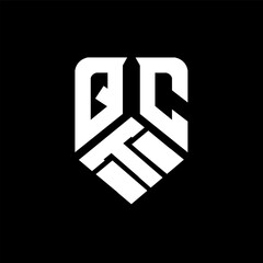 QTC letter logo design on black background. QTC creative initials letter logo concept. QTC letter design.
