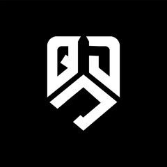 QJD letter logo design on black background. QJD creative initials letter logo concept. QJD letter design.
