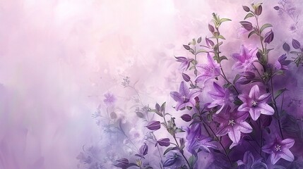 Beautiful spring background with campanula bouquet