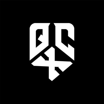 QXC letter logo design on black background. QXC creative initials letter logo concept. QXC letter design.

