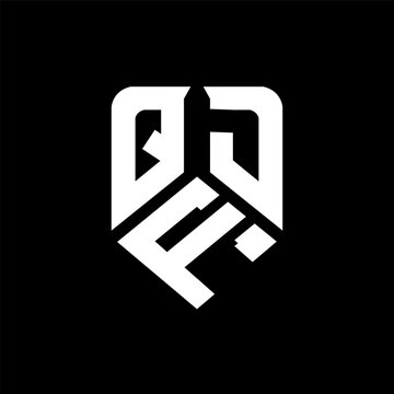 QFD letter logo design on black background. QFD creative initials letter logo concept. QFD letter design.
