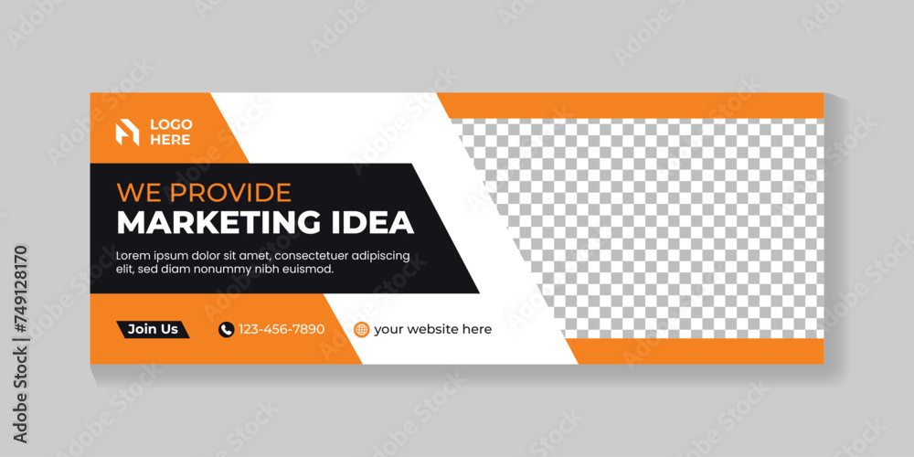 Wall mural Corporate digital marketing facebook cover design and creative web banner template