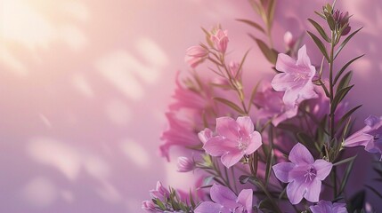 Beautiful spring background with campanula bouquet