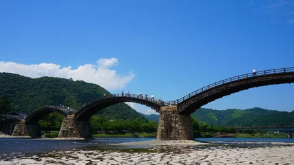 Afwasbaar Fotobehang Kintai Brug 初夏の錦帯橋