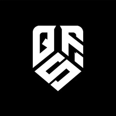 QSF letter logo design on black background. QSF creative initials letter logo concept. QSF letter design.
