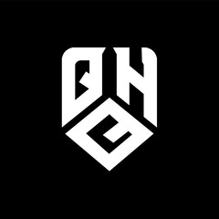 QQH letter logo design on black background. QQH creative initials letter logo concept. QQH letter design.
