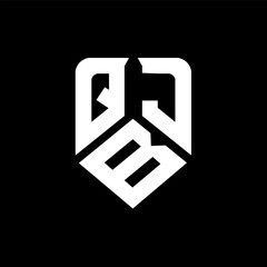 QBJ letter logo design on black background. QBJ creative initials letter logo concept. QBJ letter design.
