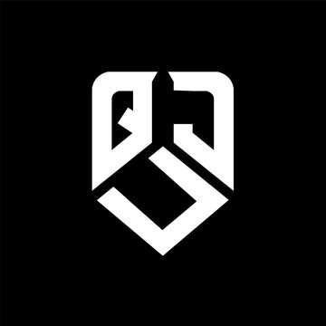 QUJ letter logo design on black background. QUJ creative initials letter logo concept. QUJ letter design.

