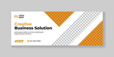 Professional creative business solution facebook cover design and corporate web banner template