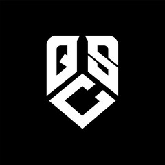 QCS letter logo design on black background. QCS creative initials letter logo concept. QCS letter design.
