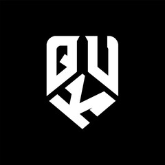 QKU letter logo design on black background. QKU creative initials letter logo concept. QKU letter design.
