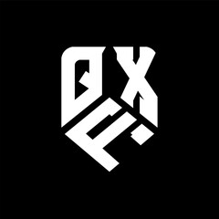 QFX letter logo design on black background. QFX creative initials letter logo concept. QFX letter design.
