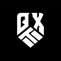 QTX letter logo design on black background. QTX creative initials letter logo concept. QTX letter design.
