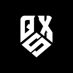 QSX letter logo design on black background. QSX creative initials letter logo concept. QSX letter design.
