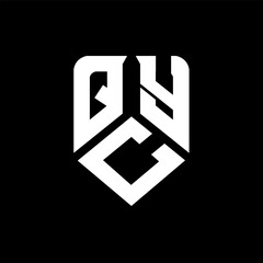QCY letter logo design on black background. QCY creative initials letter logo concept. QCY letter design.
