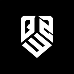 QWZ letter logo design on black background. QWZ creative initials letter logo concept. QWZ letter design.
