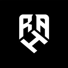RHA letter logo design on black background. RHA creative initials letter logo concept. RHA letter design.
