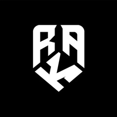 RKA letter logo design on black background. RKA creative initials letter logo concept. RKA letter design.
