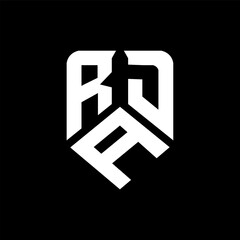 Obraz premium RAD letter logo design on black background. RAD creative initials letter logo concept. RAD letter design. 