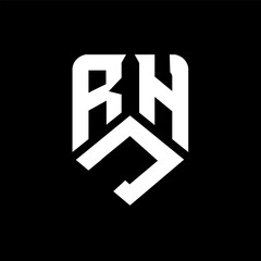 RJH letter logo design on black background. RJH creative initials letter logo concept. RJH letter design.
