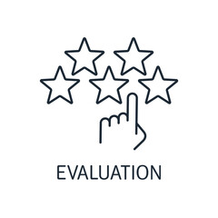 Please evaluate the service. User and client feedback.  Vector linear icon isolated on white background.