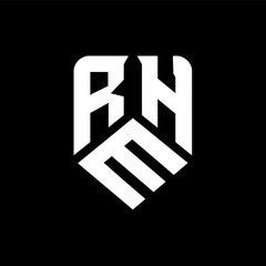 RMH letter logo design on black background. RMH creative initials letter logo concept. RMH letter design.
