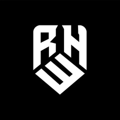RWH letter logo design on black background. RWH creative initials letter logo concept. RWH letter design.
