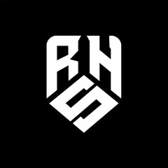 RSH letter logo design on black background. RSH creative initials letter logo concept. RSH letter design.
