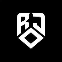 ROJ letter logo design on black background. ROJ creative initials letter logo concept. ROJ letter design.
