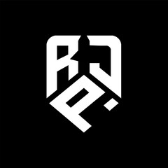Obraz premium RPJ letter logo design on black background. RPJ creative initials letter logo concept. RPJ letter design. 